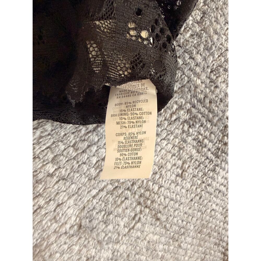 Aerie Lace Lined Black Cross Back Gold Tone Wireless Padded Bralette Size Medium - Picture 4 of 4